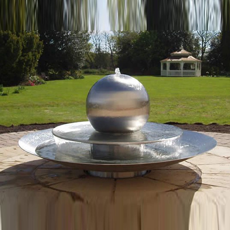 1000MM Customized stainless steel garden sculpture fountain metal water fountaim statue
