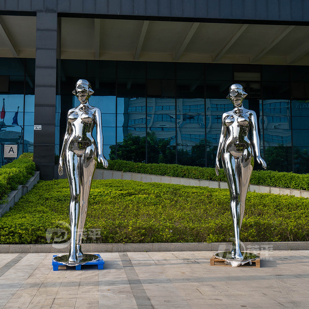 Factory Custom Women Body Beauty Decor Iron Art Large Stainless Steel Sculpture