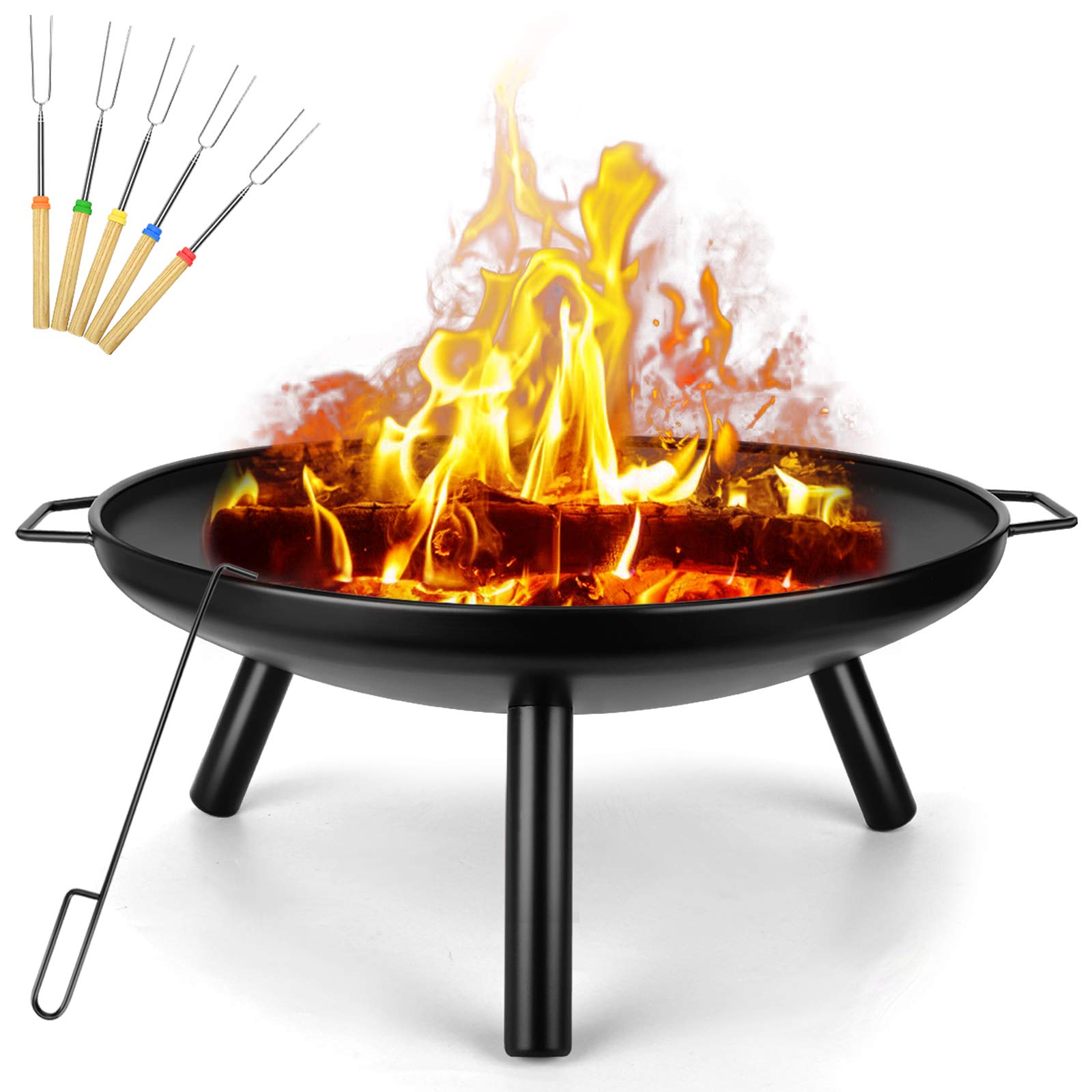 Outdoor Fire Pit Garden Patio Heater Charcoal Log Wood Burner Steel Fire Bowl For BBQ Camping Picnic