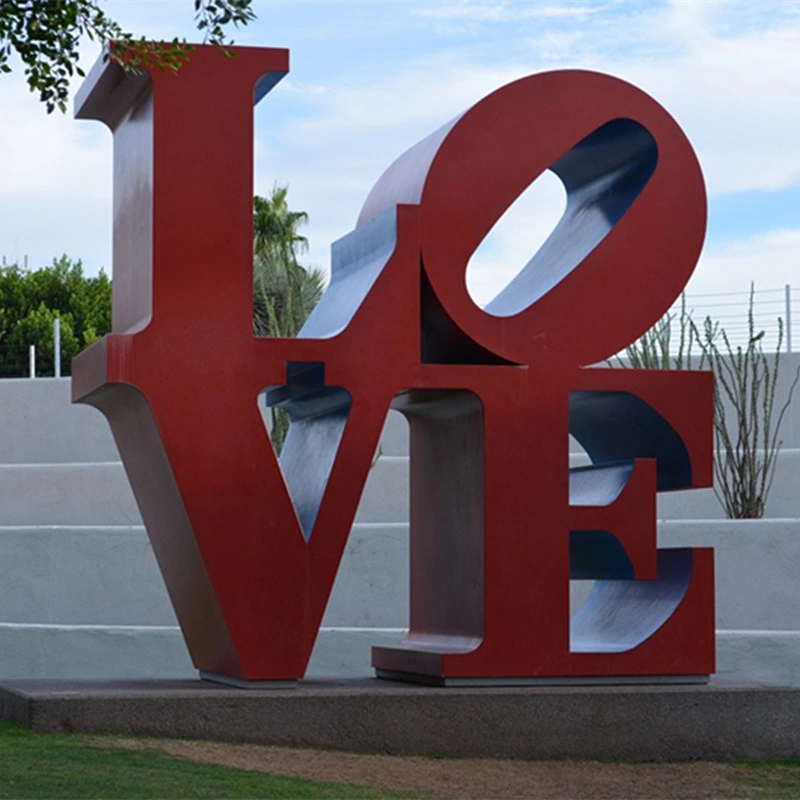 City Modern Landscape Stainless Steel Abstract LOVE Sculpture