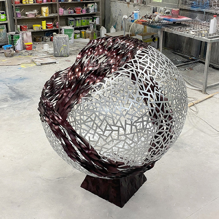 High quality Colorful hollow ball garden stainless steel decorative art ball customization