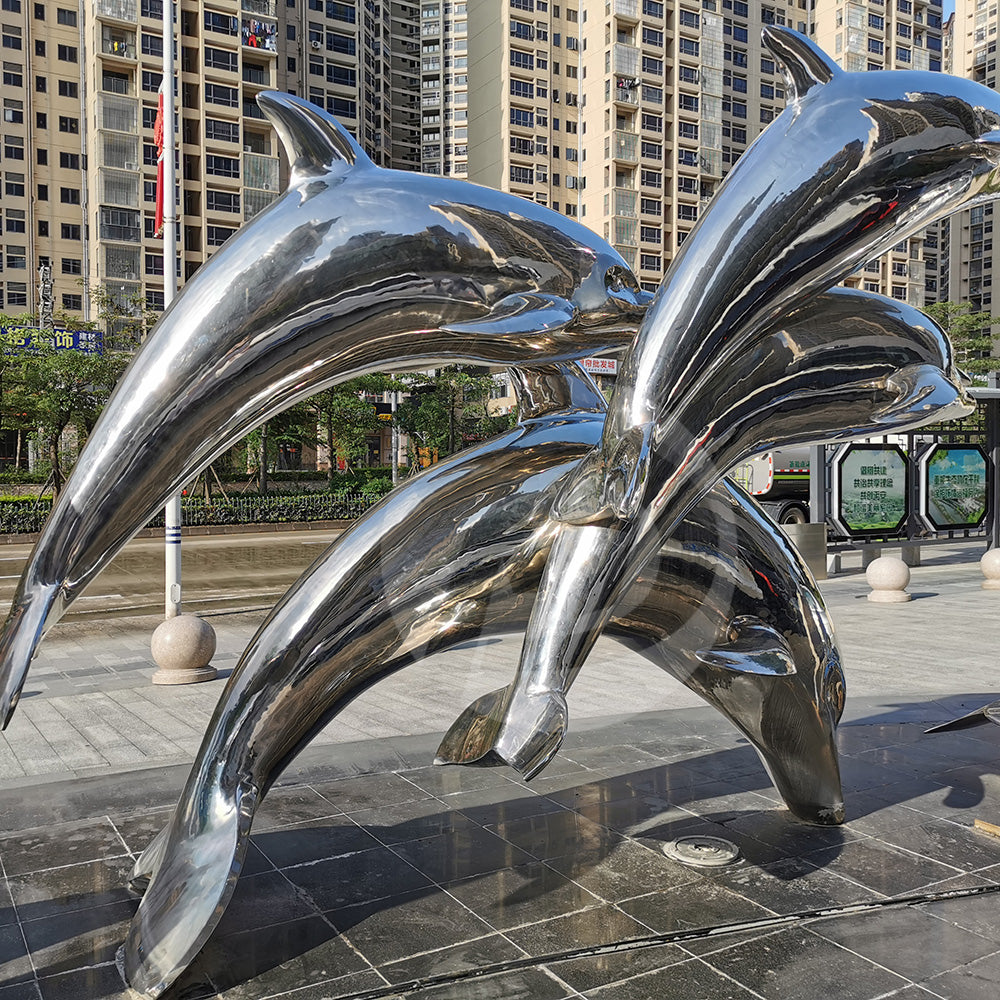 Custom Modern Metal Art Sculpture Statute Stainless Steel Animal Decoration Sculpture