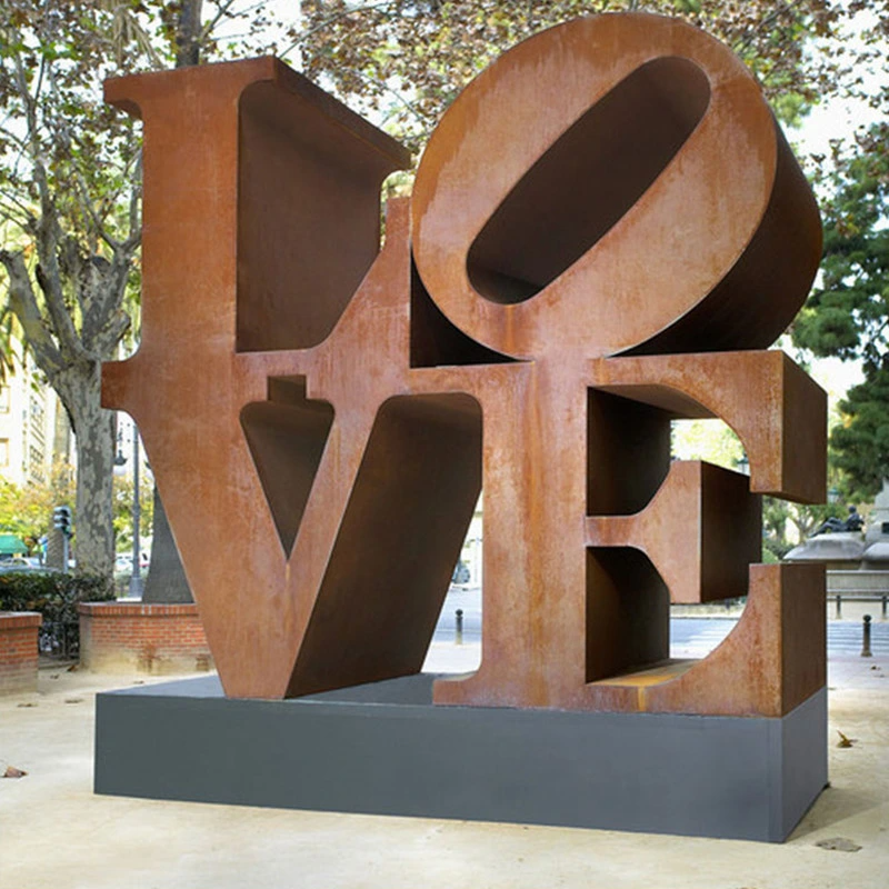 City Modern Landscape Stainless Steel Abstract LOVE Sculpture