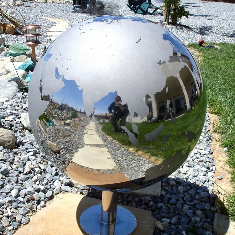 Custom Large Outdoor Garden Decoration Globe Stainless Steel Sculpture Hollow Ball