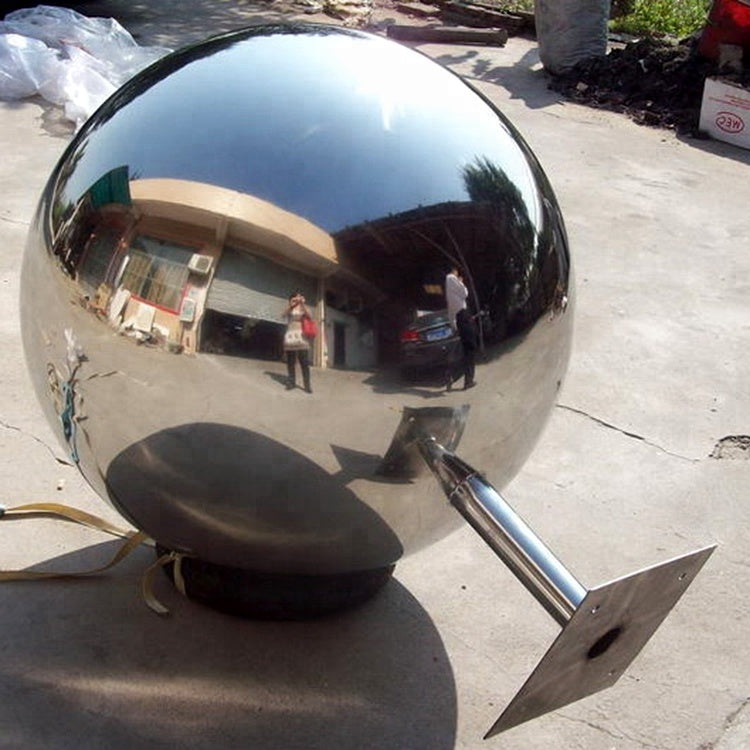 OEM ODM 304 316 Metal Globe Outdoor Garden Sculpture Stainless Steel Hollow Ball Water Fountain