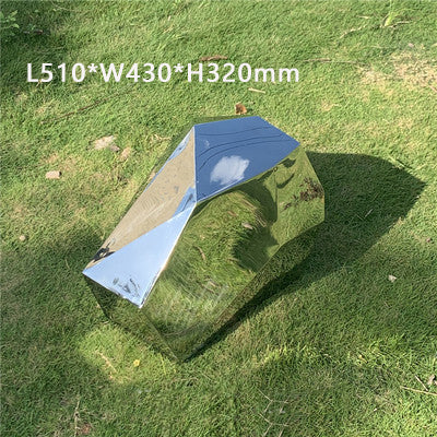 Contracted Fashion Geometric Mirror Stone Decorations Large Outdoor Stainless Steel Gardens Decore Sculptures