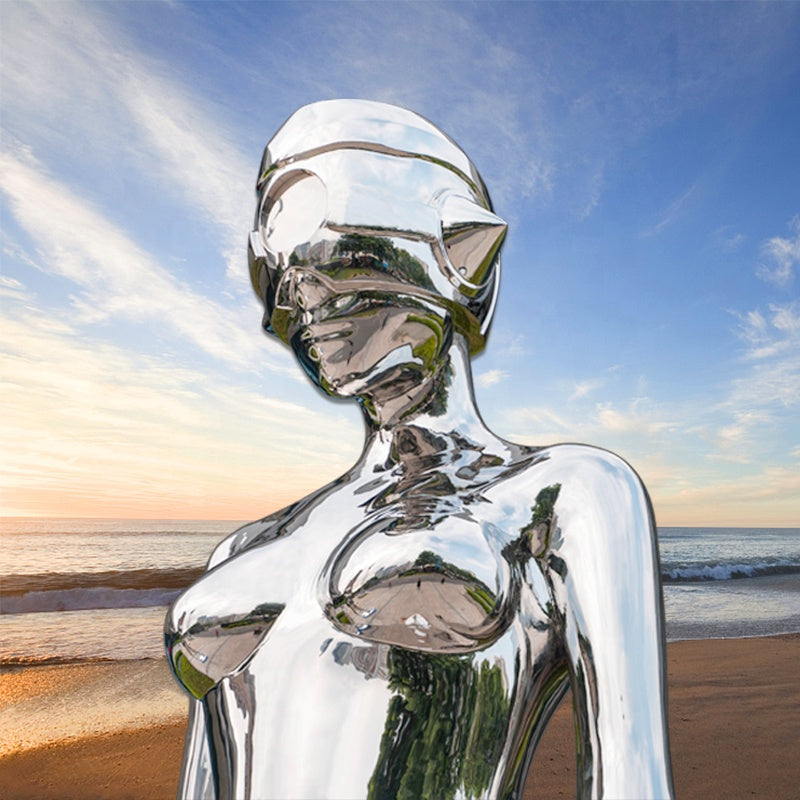 Factory Custom Women Body Beauty Decor Iron Art Large Stainless Steel Sculpture