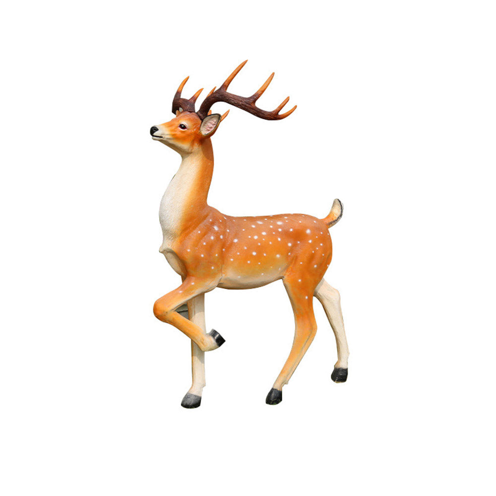 Sitting Standing Deer Statues Fiberglass Sika Deer Figurines Ornaments Garden Decor