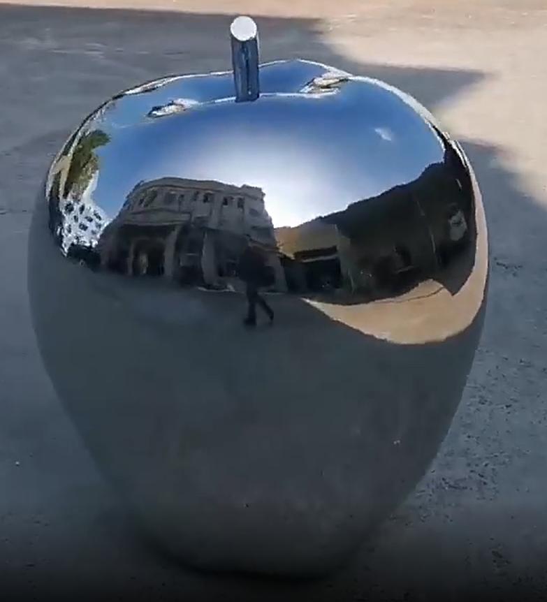 Factory Custom ODM OEM Mirror Polished Large Apple Sphere Art Park Stainless Steel Sculpture