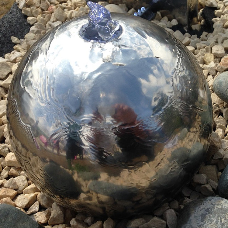 Customized large metal mirror polished hollow ball fountain pool stainless steel sculpture ball