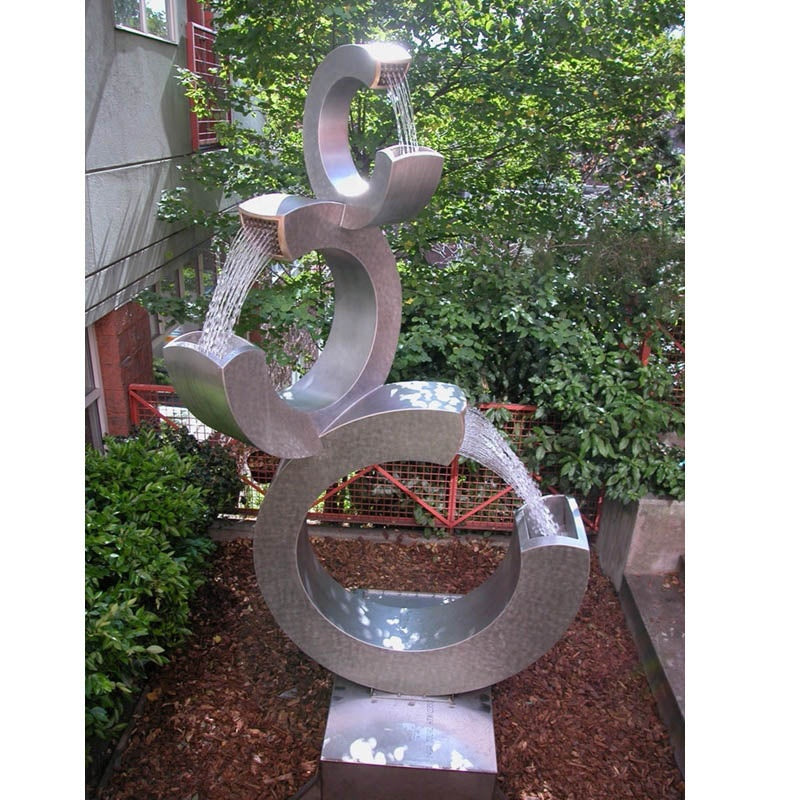 Customized Large Outdoor 304 Garden Art Indoor Decoration Large Metal Sculpture Stainless Steel Water Fountain