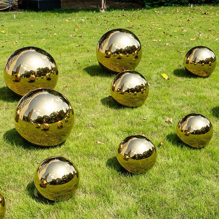 Modern Custom Large Polished Garden Decorative Hemisphere 304 316 Stainless Steel Hollow Half Spheres Metal Golden Balls