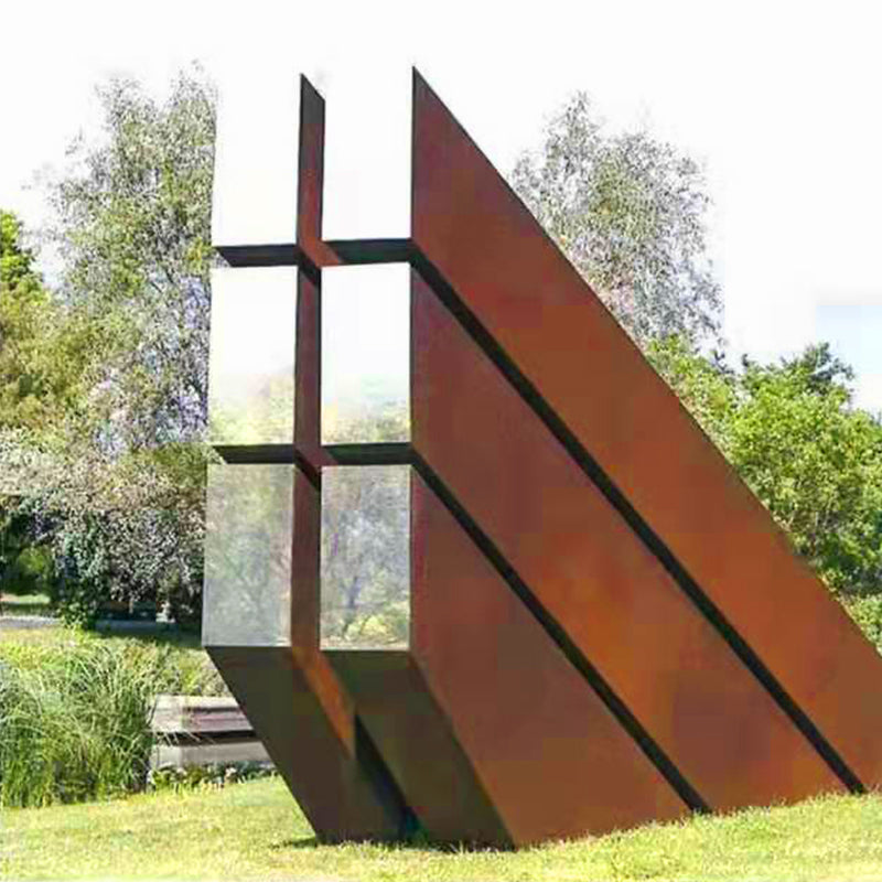 Custom Sculpture Large Metal Craft Modern Outdoor Park Garden Decoration Abstract Corten Steel Sculpture