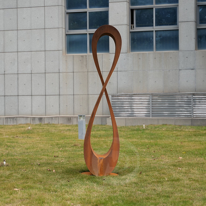 Corten Steel Sculpture Garden Lawn Edging / Metal grass border edging abstract sculpture