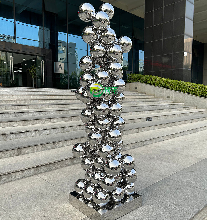 Large size outdoor garden decor stainless steel sculpture ball modern with factory price