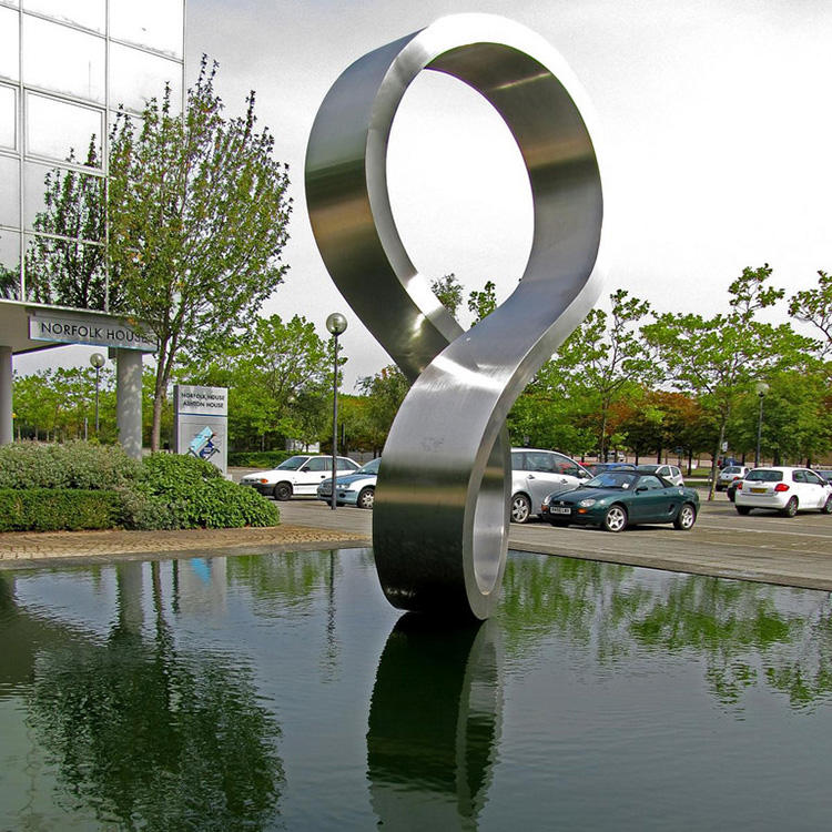 custom large outdoor abstract metal stainless steel sculpture for garden decoration