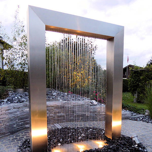 High Quality Outdoor Modern Large Metal Stainless Steel Abstract Large Water Fountain Sculpture