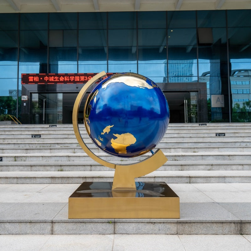 High Quality Customized Modern Outdoor Indoor Metal Art Decoration Colorful Earth Stainless Steel Sculpture