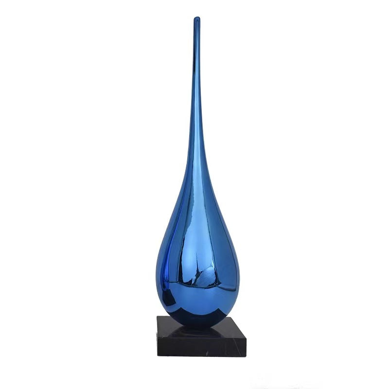 Modern Resin Indoor Abstract Sculpture Polish Minimalist Light Luxury Home Decoration Fiberglass Water Drop Sculpture