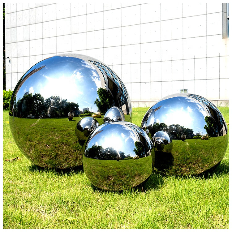 Factory Custom 500mm 400mm 300mm Mirror Polished Outdoor Decoration Stainless Steel Hollow Sphere