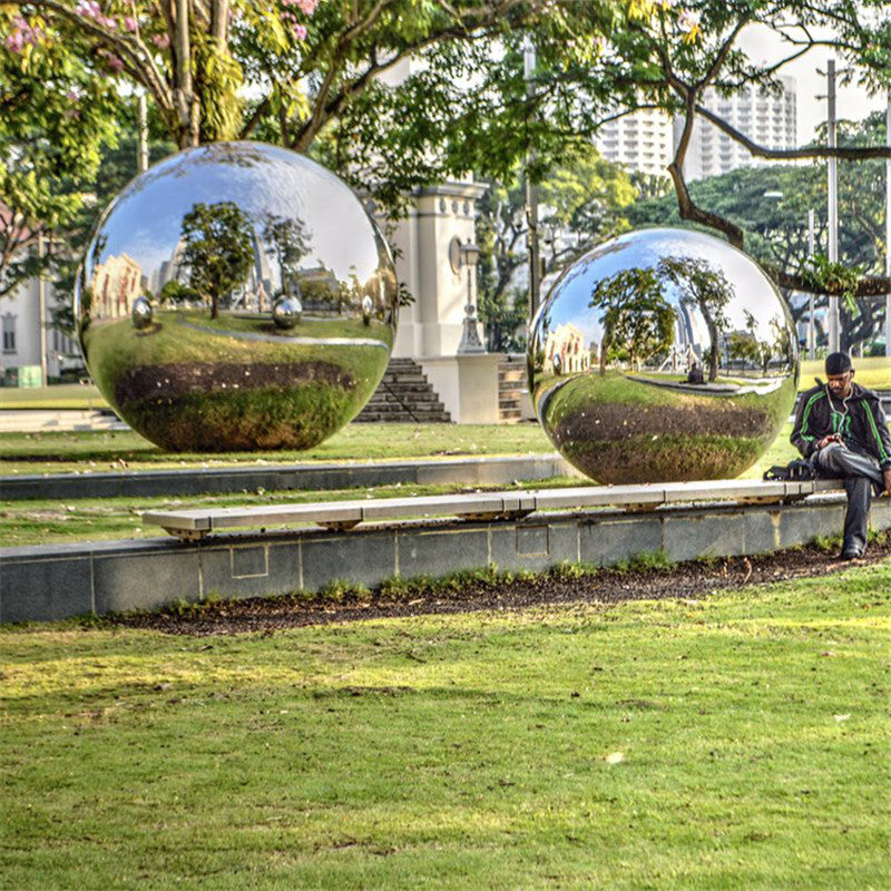 Large Outdoor Garden Decoration Big Metal Sphere Polished Mirror Stainless Steel Hollow Ball Sphere Sculpture