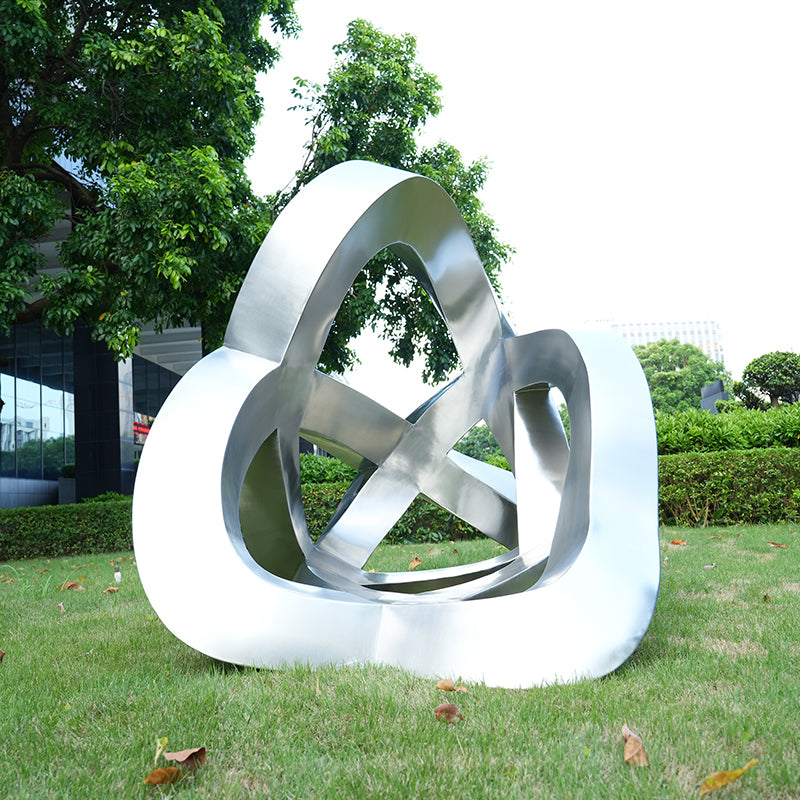 Large Sculpture Metal Art Large Garden Sculpture Lawn Decoration Outdoor Landscape Abstract Stainless Steel Sculpture