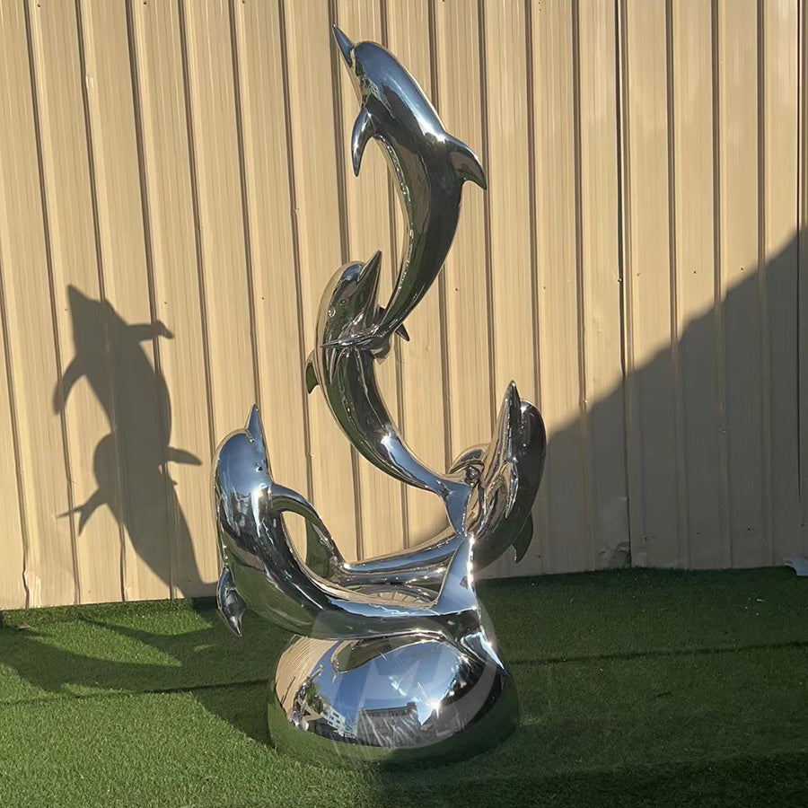 Custom Modern Metal Art Sculpture Statute Stainless Steel Animal Decoration Sculpture