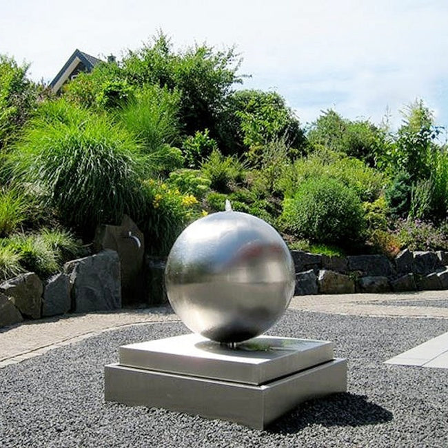 Custom OEM ODM 40inch High Quality Metal Hollow Sphere Large Garden Ball Stainless Steel Water Fountain