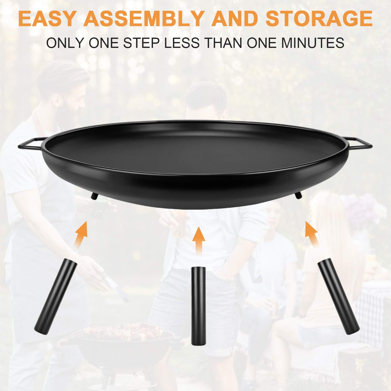 Outdoor Fire Pit Garden Patio Heater Charcoal Log Wood Burner Steel Fire Bowl For BBQ Camping Picnic
