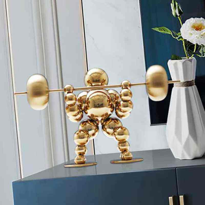 High Quality Customized Modern Interior Metal Decorations Art Desktop Ornaments Ball Man Stainless Steel Sculpture