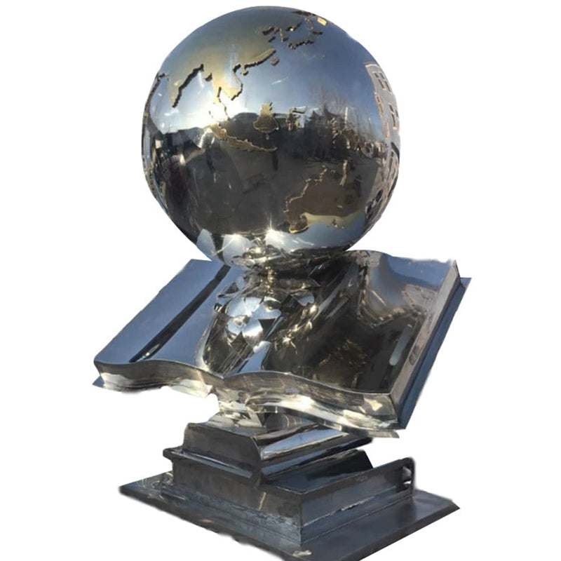 Customized Large Metal Stainless Steel Globe Sculpture For Outdoor