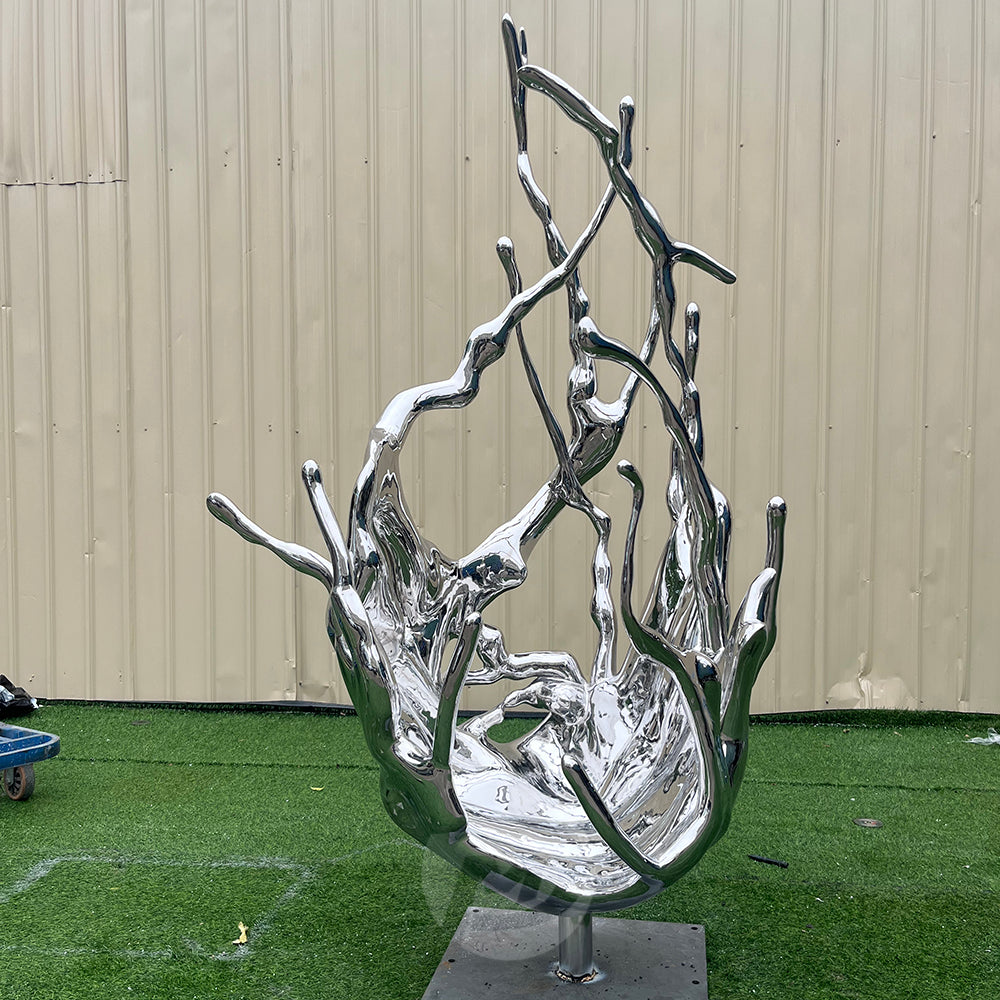 Courtyard garden landscape sculpture outdoor stainless steel spindrift sculpture