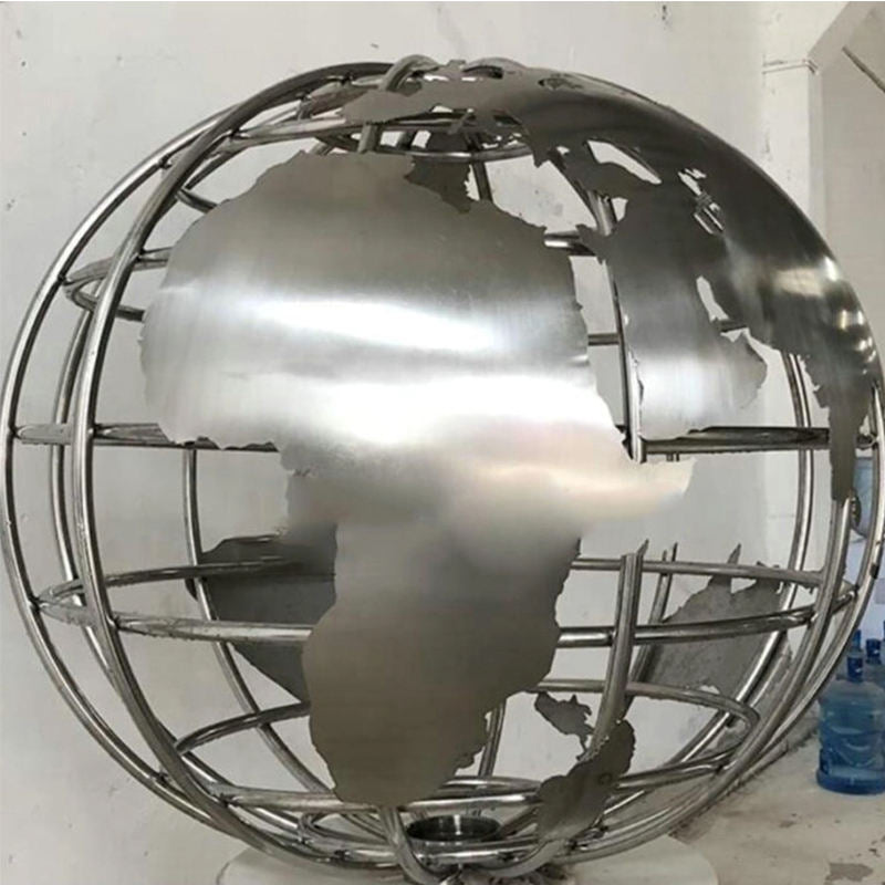 Large Outdoor Garden Decorative World Globe Sculpture Large Metal Ball Sphere Stainless Steel Globe Sculpture
