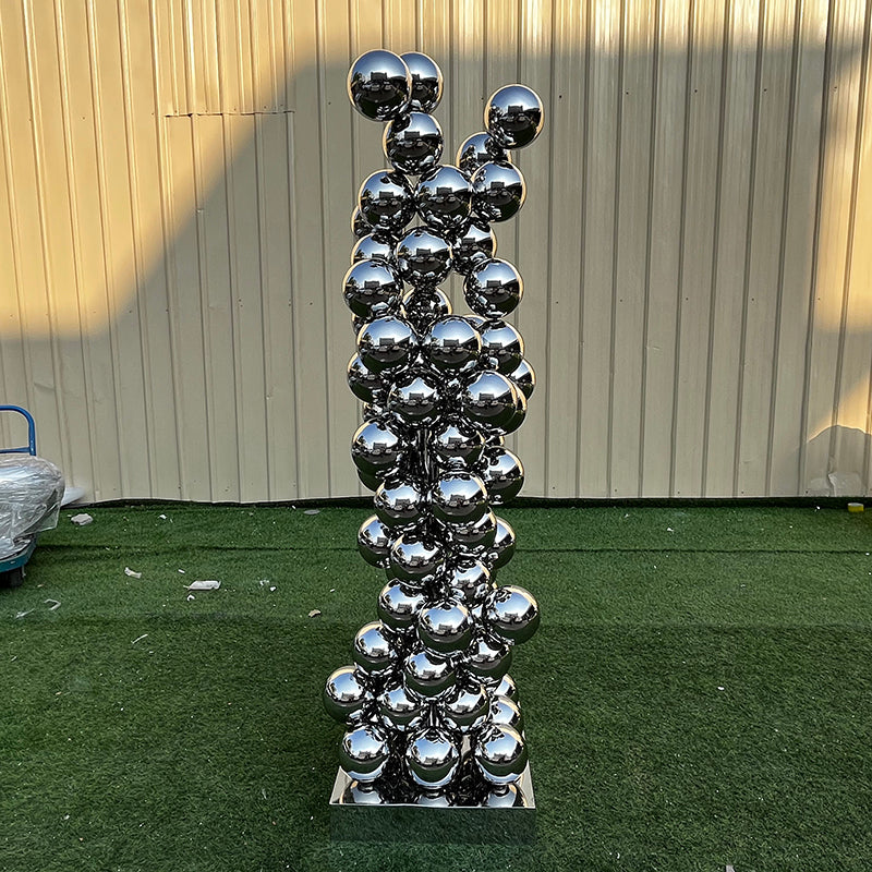 Large size outdoor garden decor stainless steel sculpture ball modern with factory price
