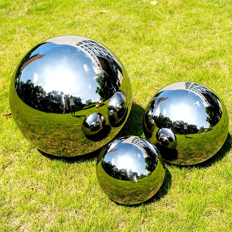 Garden decoration 900mm custom stainless steel mirror hollow sphere