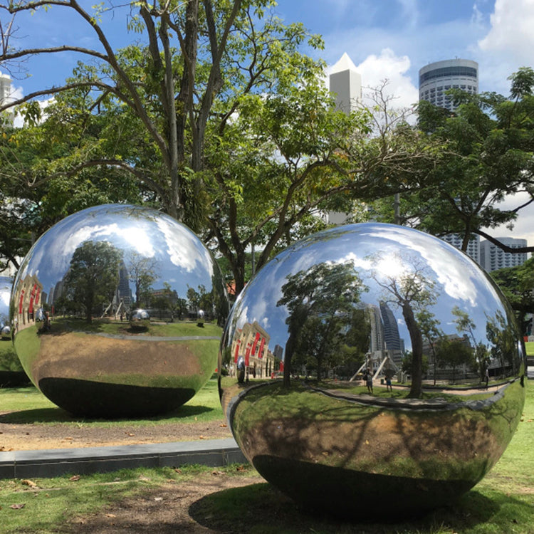 Modern Outdoor Garden Decoration Large Hollow Sphere Mirror Polished Metal Sphere Statue Stainless Steel Ball Sculpture