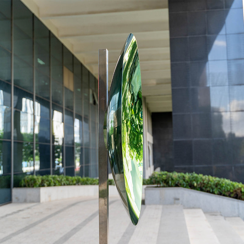 OEM ODM Green Indoor Multiple Sizes Modern Decoration Art Concave Mirrors Stainless Steel Wall Sculpture Metal