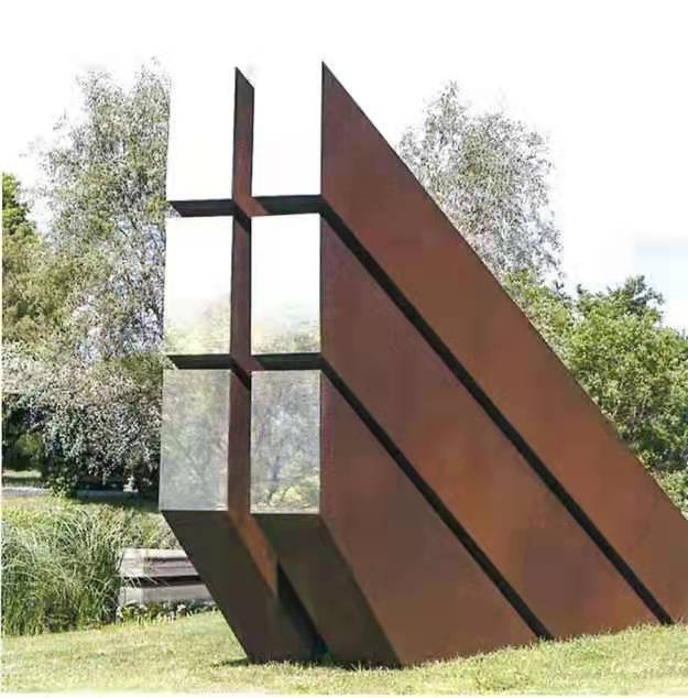 large outdoor garden Courtyard corten steel sculpture stainless steel sculpture art statue