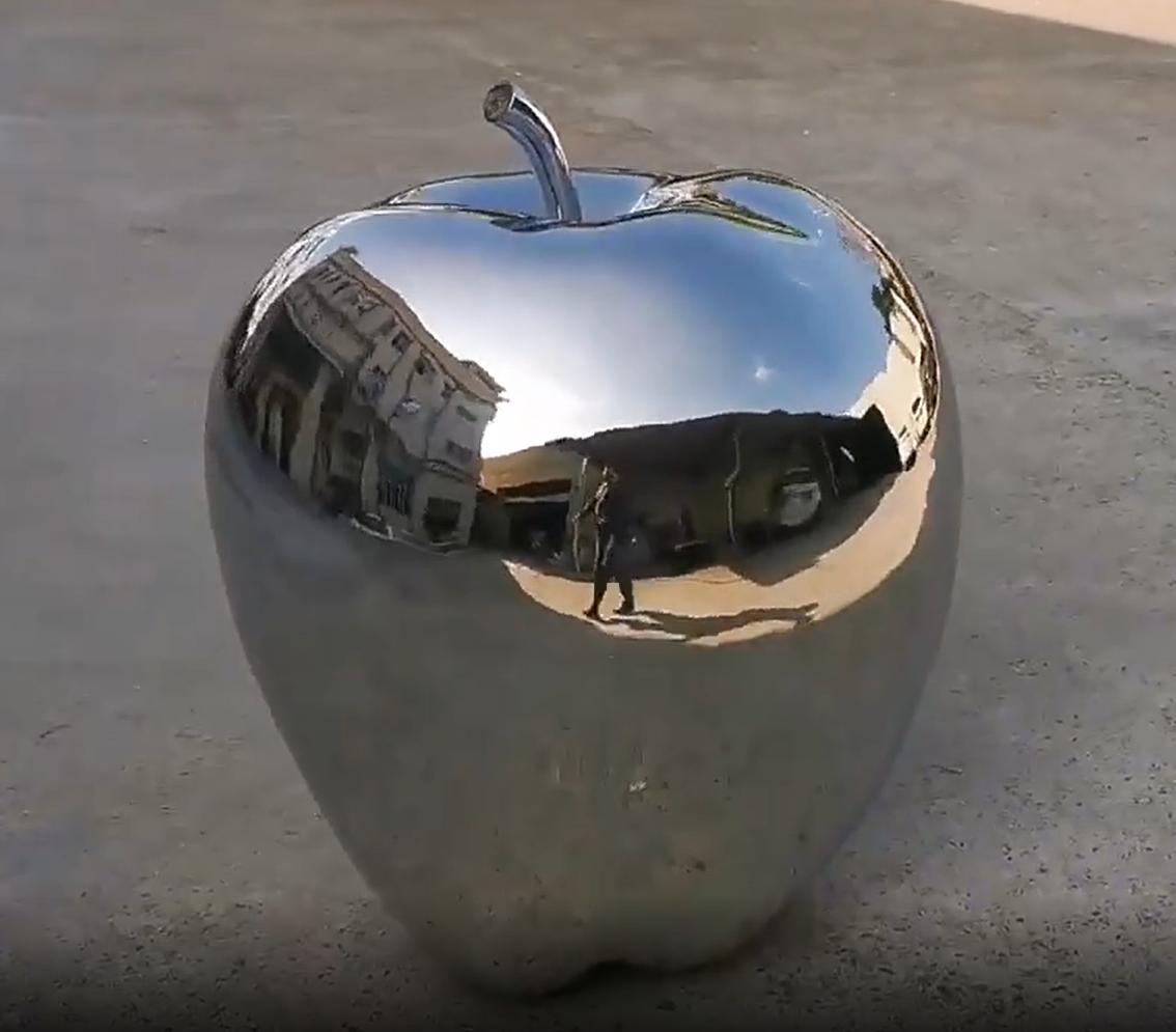 Factory Custom ODM OEM Mirror Polished Large Apple Sphere Art Park Stainless Steel Sculpture
