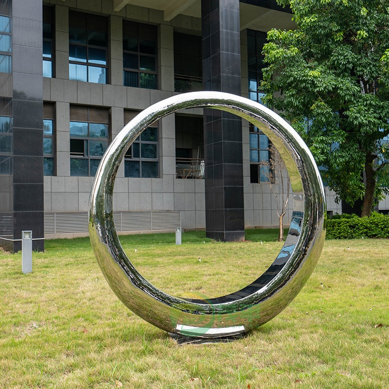 Factory Custom Garden Metal Art Sculpture Square 304 316 Polished Moon Outdoors Stainless Steel Sculpture