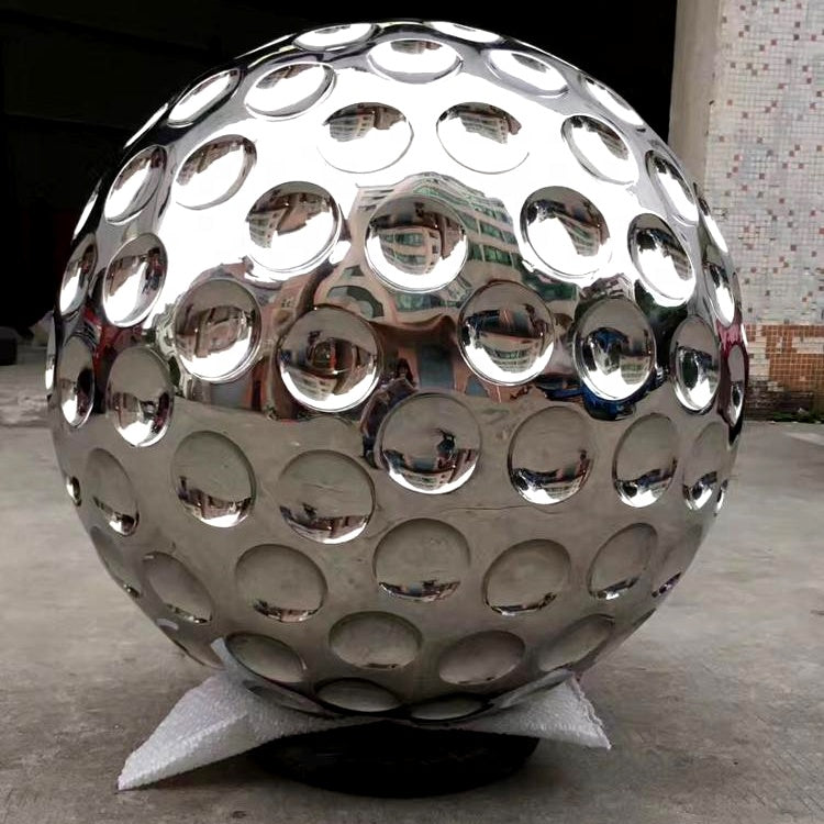 Custom Metal Golf Sphere Outdoor Large Landscape Handmade Decor Stainless Steel Hollow Ball