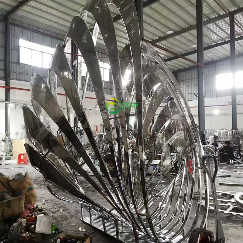 Custom OEM ODM Garden Park Large Abstract Wing Sculpture Statue Metal Sculpture Art Stainless Steel
