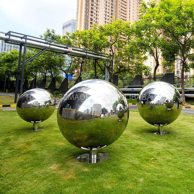 Maoping Custom Large Garden Decoration Metal Spheres Modern Outdoor Hollow Stainless Steel Balls Sculptures