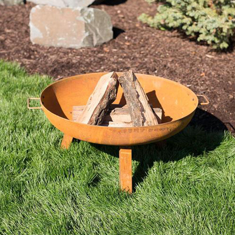 Large Outdoor Bonfire Wood Burning Hemisphere Colored Cast Iron Steel 30 Inch Corten Steel Fire Bowl BBQ For Patio Backyard